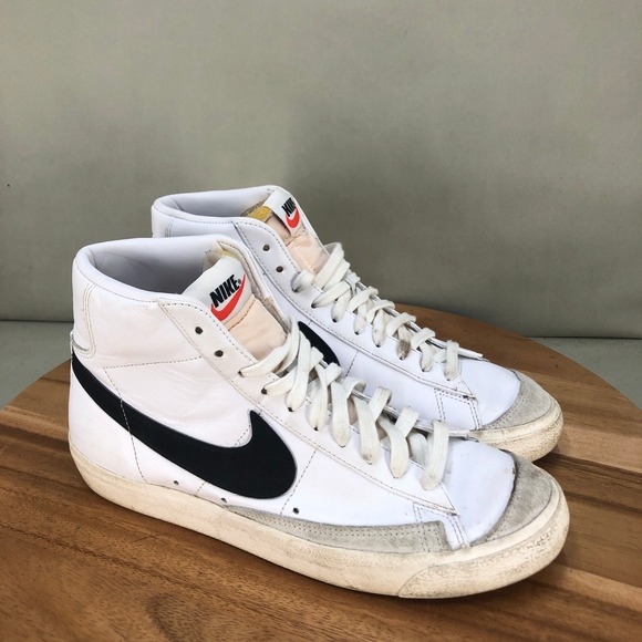 Nike Shoes - Nike Blazer Mid 77 Vintage White Black Sneakers Womens Size 10 Hight Top Lace Up